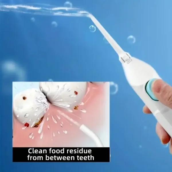 Irrigateur buccal haute pression portable – Nettoyeur dentaire à eau pour l’hygiène des dents – Brosse à eau manuelle pour un nettoyage efficace – Image 3