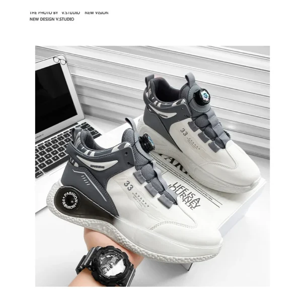 Baskets homme avec boucle rotative – Confortables, antidérapantes, à lacets – Chaussures durables pour activités extérieures – Image 16