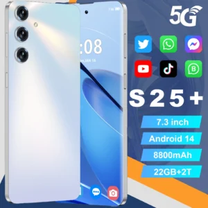 Global Version S25+ Ultra Smartphone Qualcomm8 Gen2 8800mAh Large Battery 7.3" 120Hz HD+ Display 108MP Camera Cellphone Celular