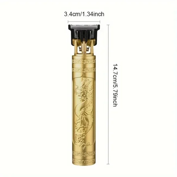 Tondeuse électrique vintage T9 – Rasoir professionnel rechargeable pour hommes – Coupe de cheveux précise, design Dragon ou Bouddha, idéale pour barbiers – Image 6