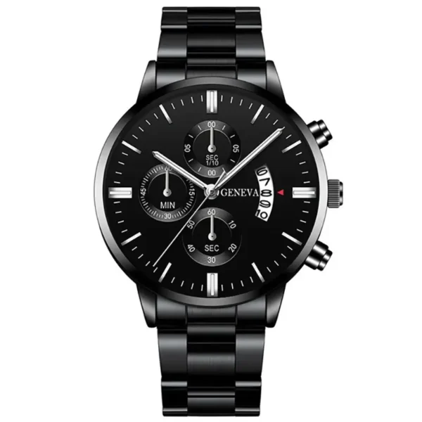 Fashion Men Black Stainless Steel Watch Luxury Calendar Quartz Wrist Watch Mens Business Watches for Man Clock Relogio Masculino – Image 11