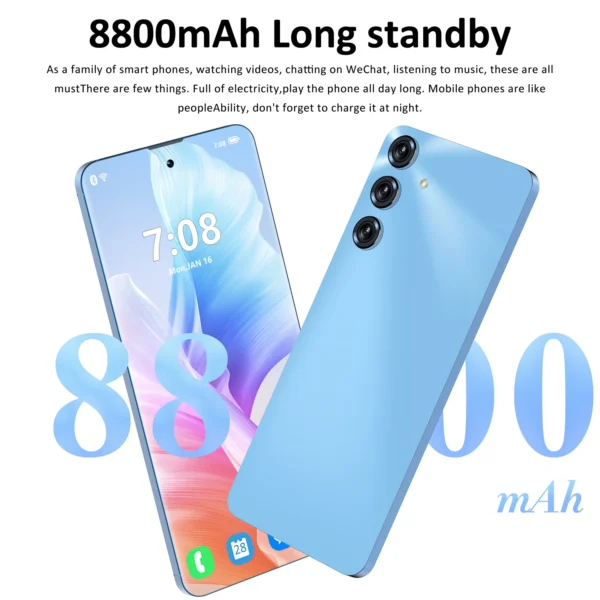 Global Version S25+ Ultra Smartphone Qualcomm8 Gen2 8800mAh Large Battery 7.3" 120Hz HD+ Display 108MP Camera Cellphone Celular – Image 6