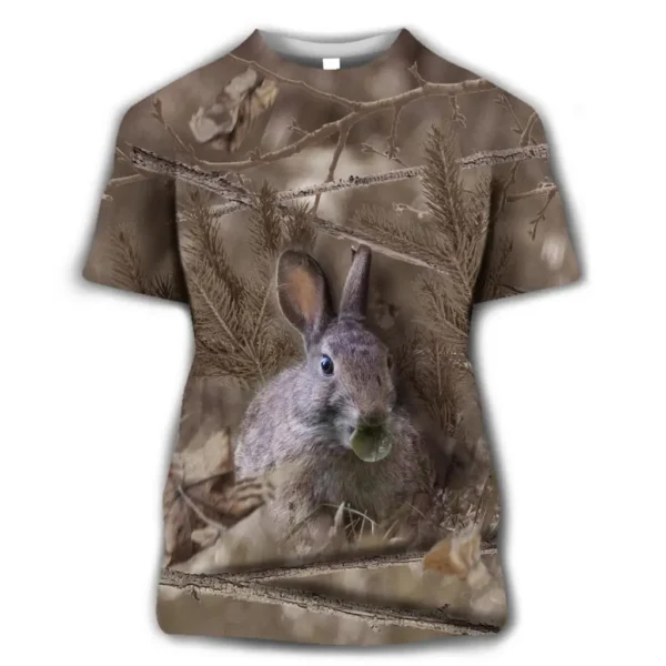 Nouveau t-shirt camouflage animalier 3D – Imprimé pour hommes, femmes et enfants – T-shirt oversize à manches courtes style Harajuku, parfait pour l'été et la chasse – Image 6