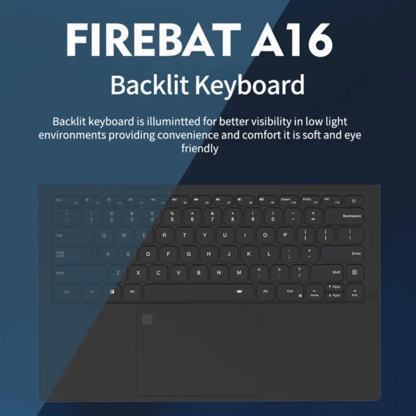 Firebat A16 Laptop 15.6 16 Inch CPU Intel N5095 16GB RAM SSD 512GB 1TB BT4.2 WiFi5 LPDDR4 Lightweight Business Computer Notebook – Image 11