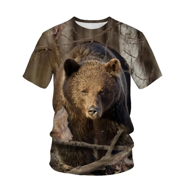 Nouveau t-shirt camouflage animalier 3D – Imprimé pour hommes, femmes et enfants – T-shirt oversize à manches courtes style Harajuku, parfait pour l'été et la chasse – Image 11