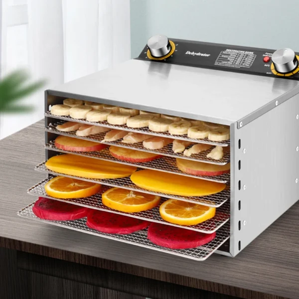 220V/110V 6 Layers Food Dehydrator Stainless Steel Fruit Vegetable Meat Beef Jerky Dryer Machine Snacks Dehydration Touch Panel – Image 6