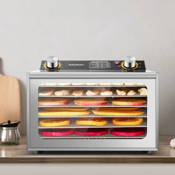 220V/110V 6 Layers Food Dehydrator Stainless Steel Fruit Vegetable Meat Beef Jerky Dryer Machine Snacks Dehydration Touch Panel – Image 4