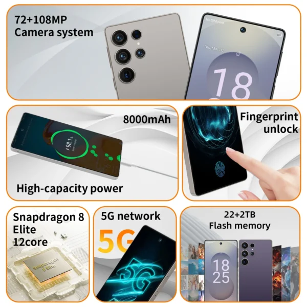 2025 NEW S26 Ultra Smartphone Original 7.3 Inch Celulares Android Moblie Phones Unlocked 5G Dual Sim Global Version CellPhones – Image 12