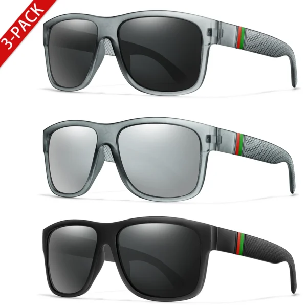 Classic Brand Men Square Polarized Fishing Sunglasses Outdoor Driving Cycling Running Goggles Vintage Large Frame UV400 – Image 16