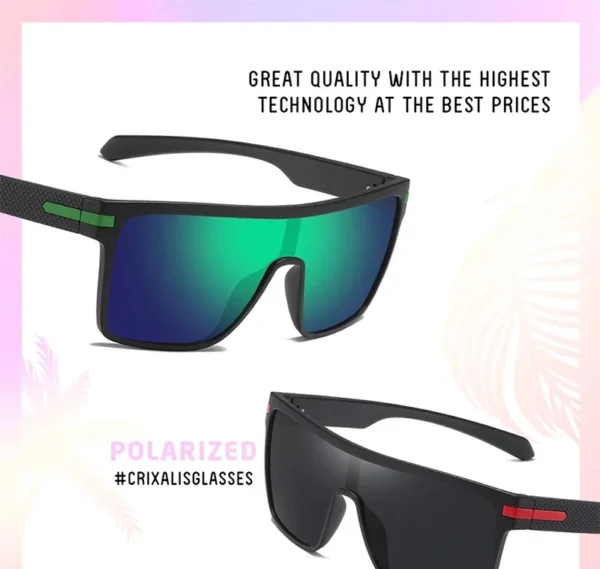 CRIXALIS Fashion Polarized Sunglasses For Men Square Oversized Anti Glare Driver Mirror Sun Glasses Women UV400 Goggles Male – Image 32