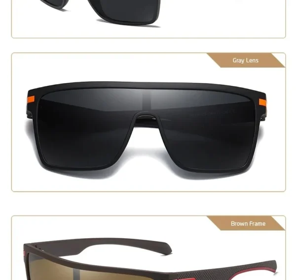 CRIXALIS Fashion Polarized Sunglasses For Men Square Oversized Anti Glare Driver Mirror Sun Glasses Women UV400 Goggles Male – Image 45