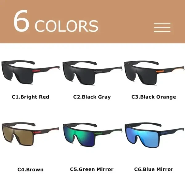 CRIXALIS Fashion Polarized Sunglasses For Men Square Oversized Anti Glare Driver Mirror Sun Glasses Women UV400 Goggles Male – Image 5