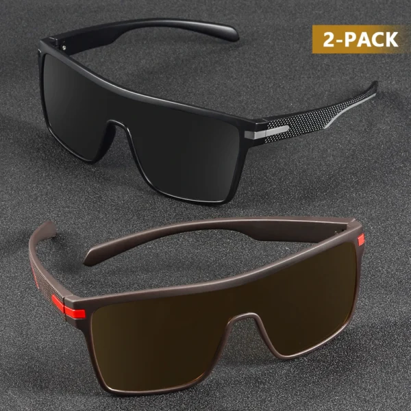 CRIXALIS Fashion Polarized Sunglasses For Men Square Oversized Anti Glare Driver Mirror Sun Glasses Women UV400 Goggles Male – Image 8