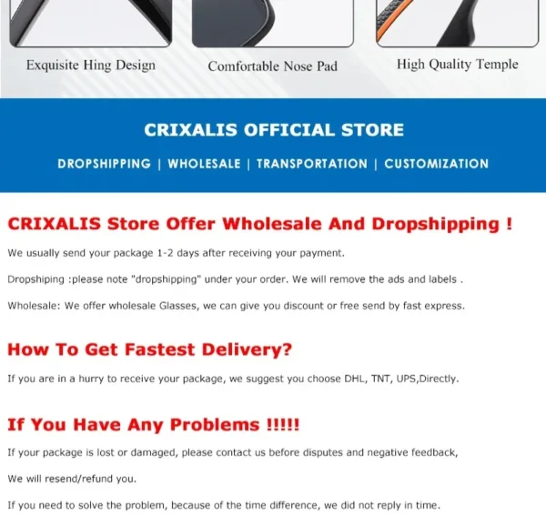 CRIXALIS Fashion Polarized Sunglasses For Men Square Oversized Anti Glare Driver Mirror Sun Glasses Women UV400 Goggles Male – Image 50