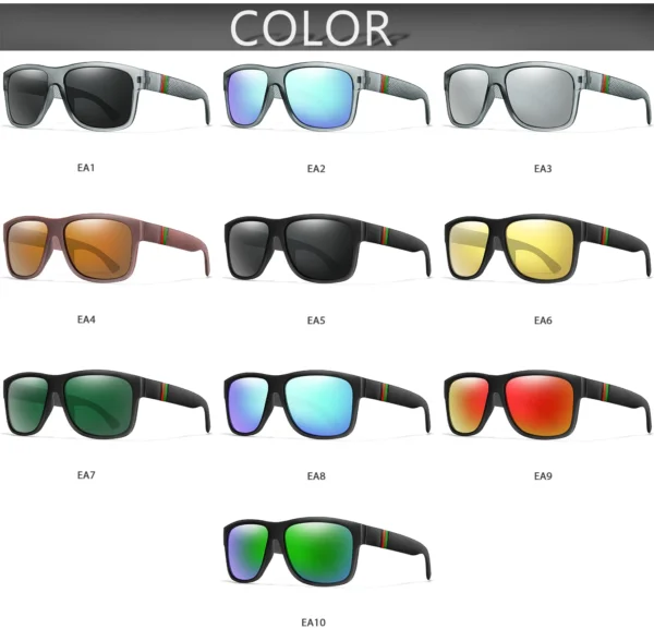 Classic Brand Men Square Polarized Fishing Sunglasses Outdoor Driving Cycling Running Goggles Vintage Large Frame UV400 – Image 21