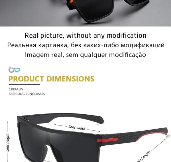 CRIXALIS Fashion Polarized Sunglasses For Men Square Oversized Anti Glare Driver Mirror Sun Glasses Women UV400 Goggles Male – Image 34