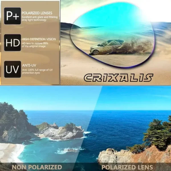 CRIXALIS Fashion Polarized Sunglasses For Men Square Oversized Anti Glare Driver Mirror Sun Glasses Women UV400 Goggles Male – Image 2